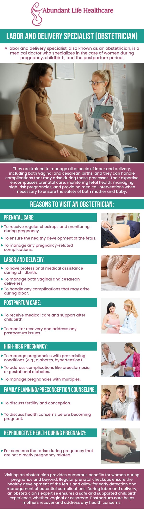 The study of pregnancy, labor, and the postpartum period is known as obstetrics. At Abundant Life Healthcare, Dr. Marc Jean-Gilles, DO, FACOG, is aware of the unique requirements that women have throughout their lives. Learn more about the conditions an obstetrician treats. Contact us or visit us online to book an appointment. We are conveniently located at 601A Professional Drive, Suite 370, Lawrenceville, GA 30046.